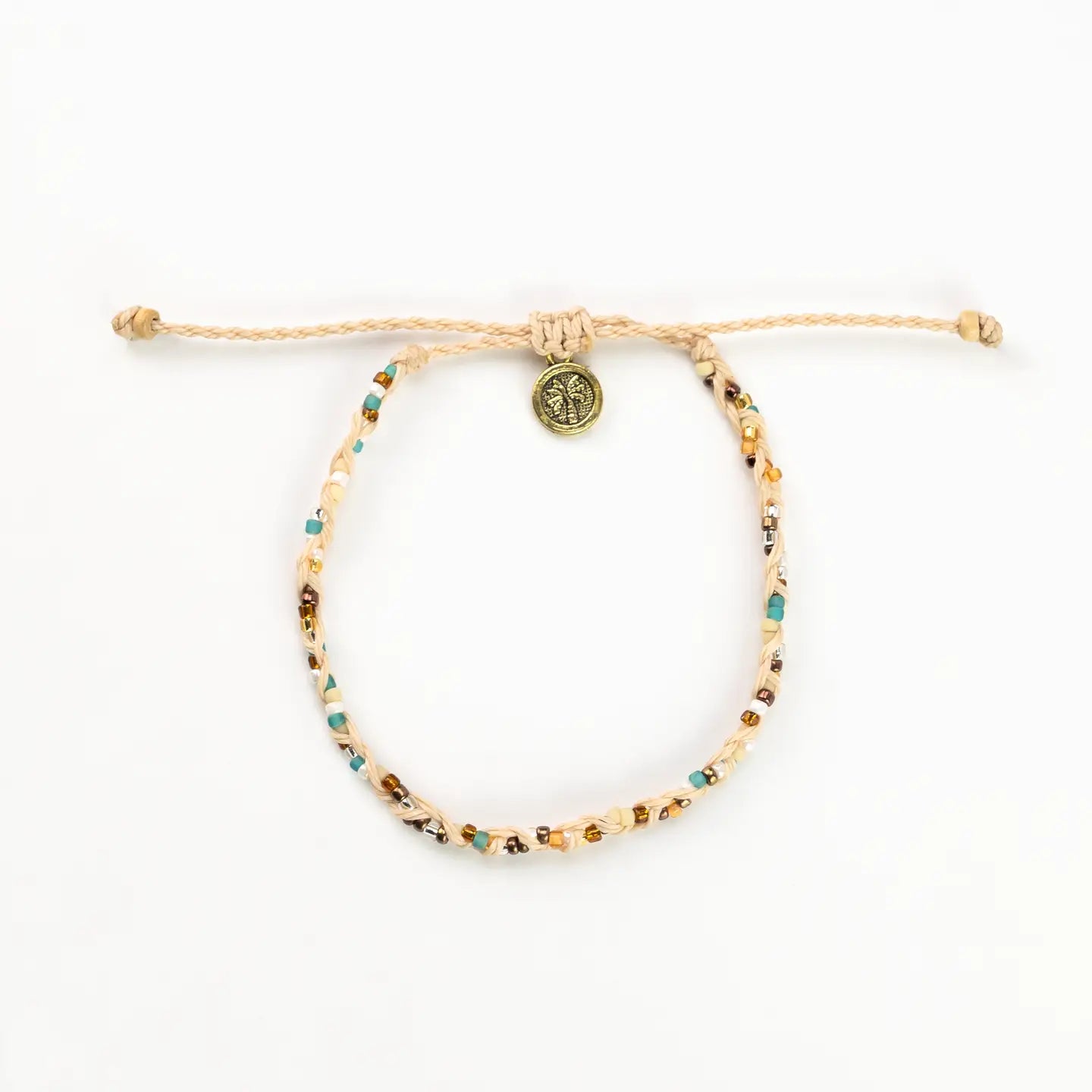 Cream Sofitel Beaded Anklet, Surfer Boho Jewelry, By Koh Surf