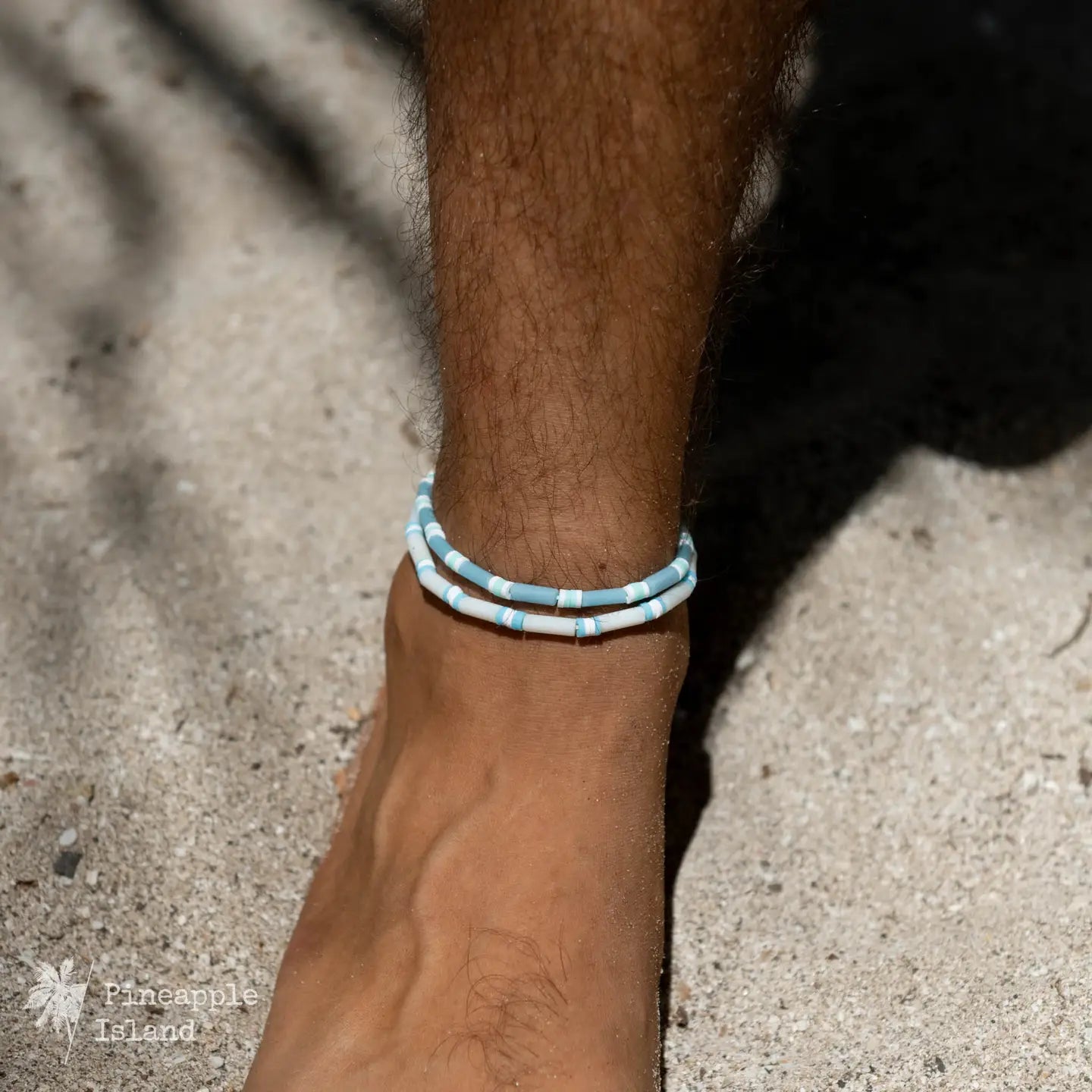 Azure Shores Beaded Anklet, Surf Jewelry