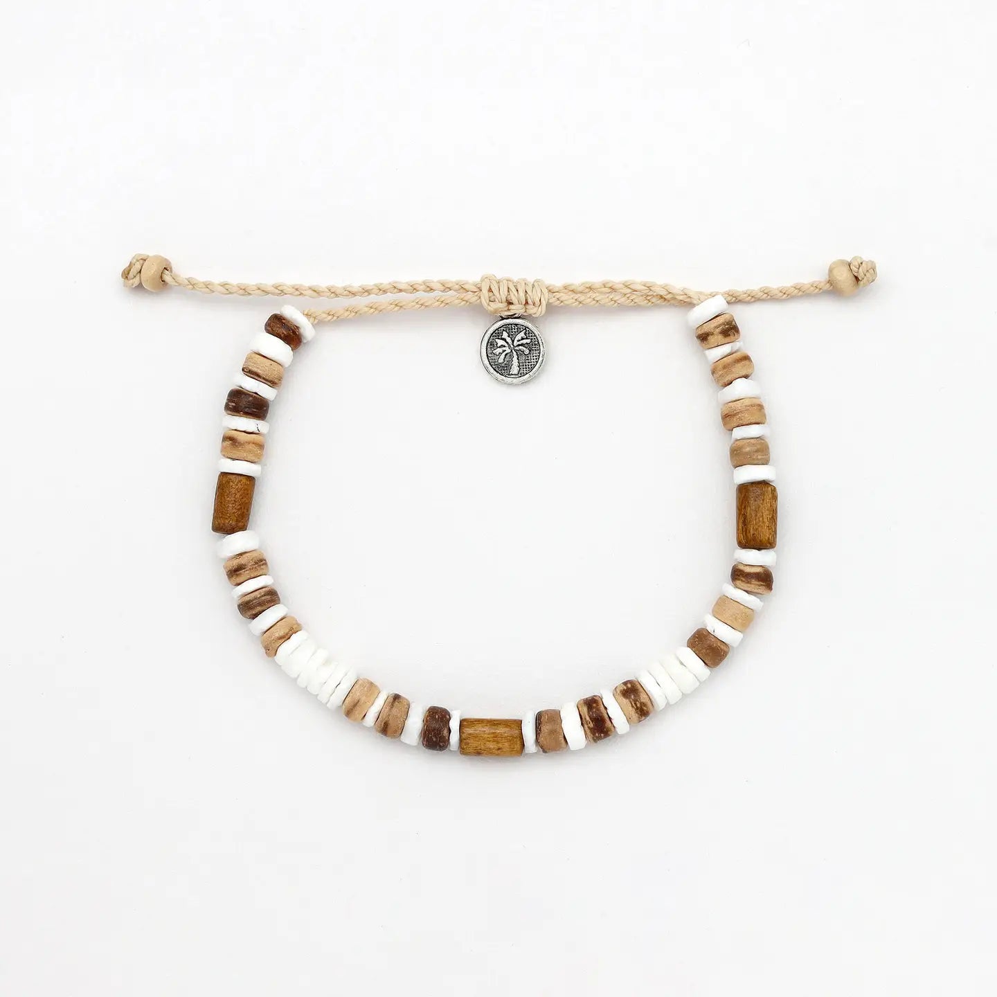 Nusa Lembongan Wood Bead Anklet, Surf, By Pineapple Island