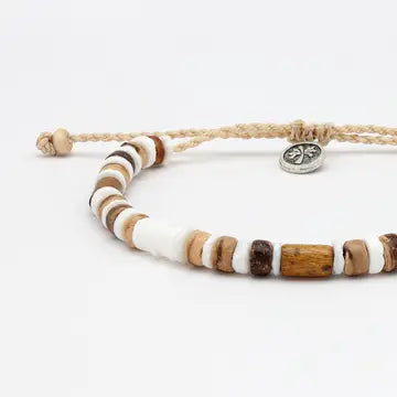 Nusa Lembongan Wood Bead Anklet, Surf, By Pineapple Island