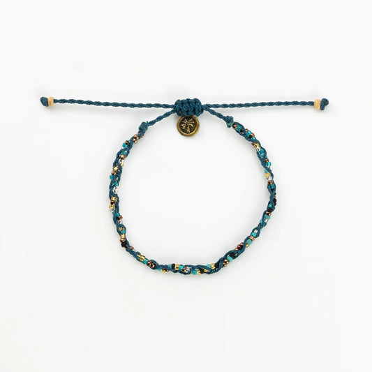 Teal Anklet Sofitel Beaded Anklet, Surfer Boho Jewelry, By Koh Surf