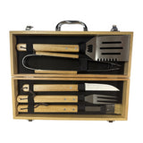 1.	BBQ Set – 5 Piece Stainless with Rubberwood Handles and Rubberwood Case.
