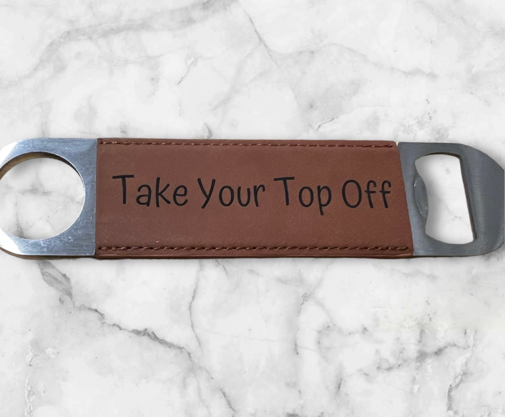Custom Engraved Leatherette Bottle Opener