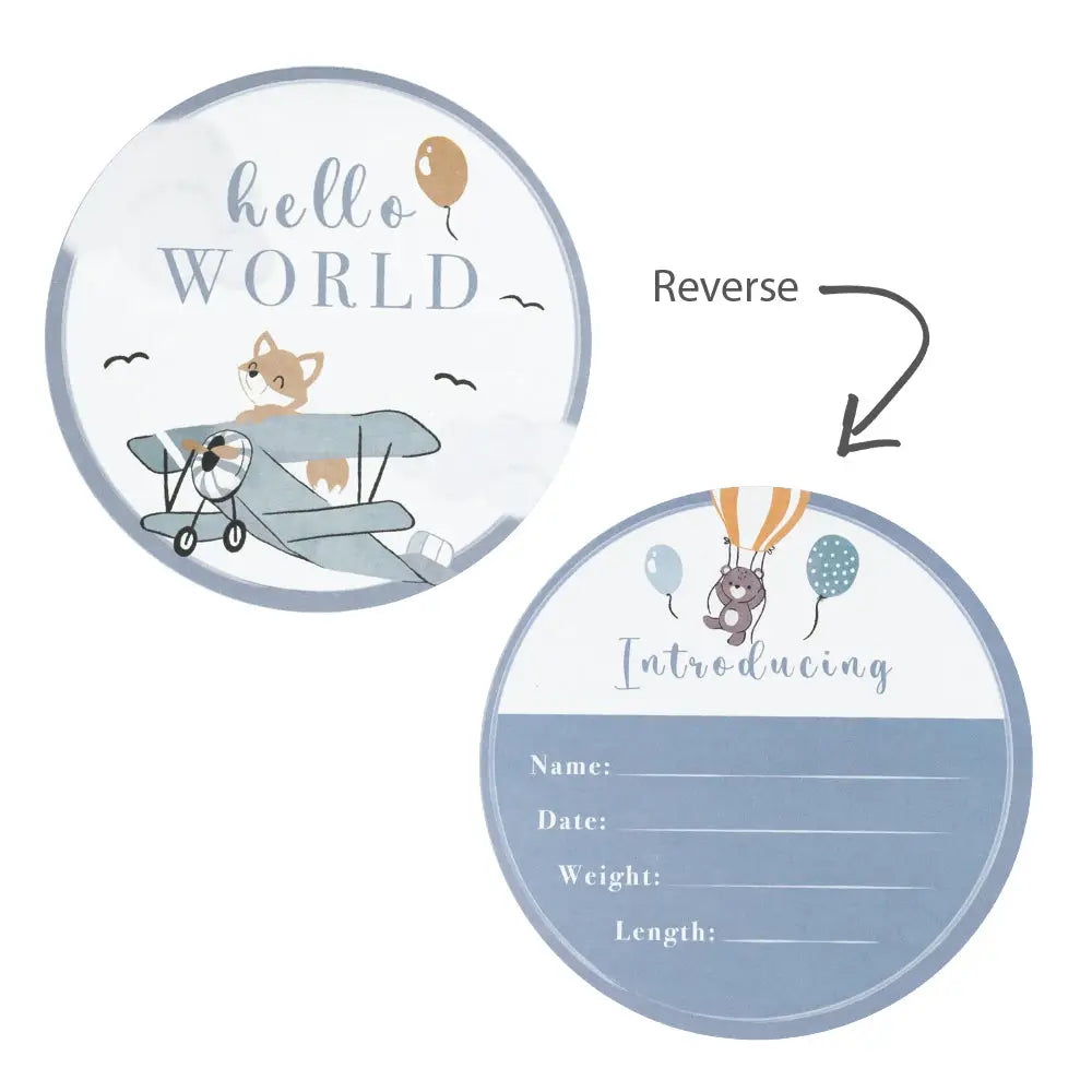 Newborn Baby Gift Set Cotton| Hello World - Blue Stripes