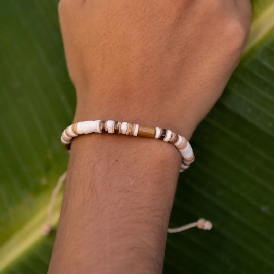 Nusa Lembongan Wood Bead Surf Bracelet, By Pineapple Island