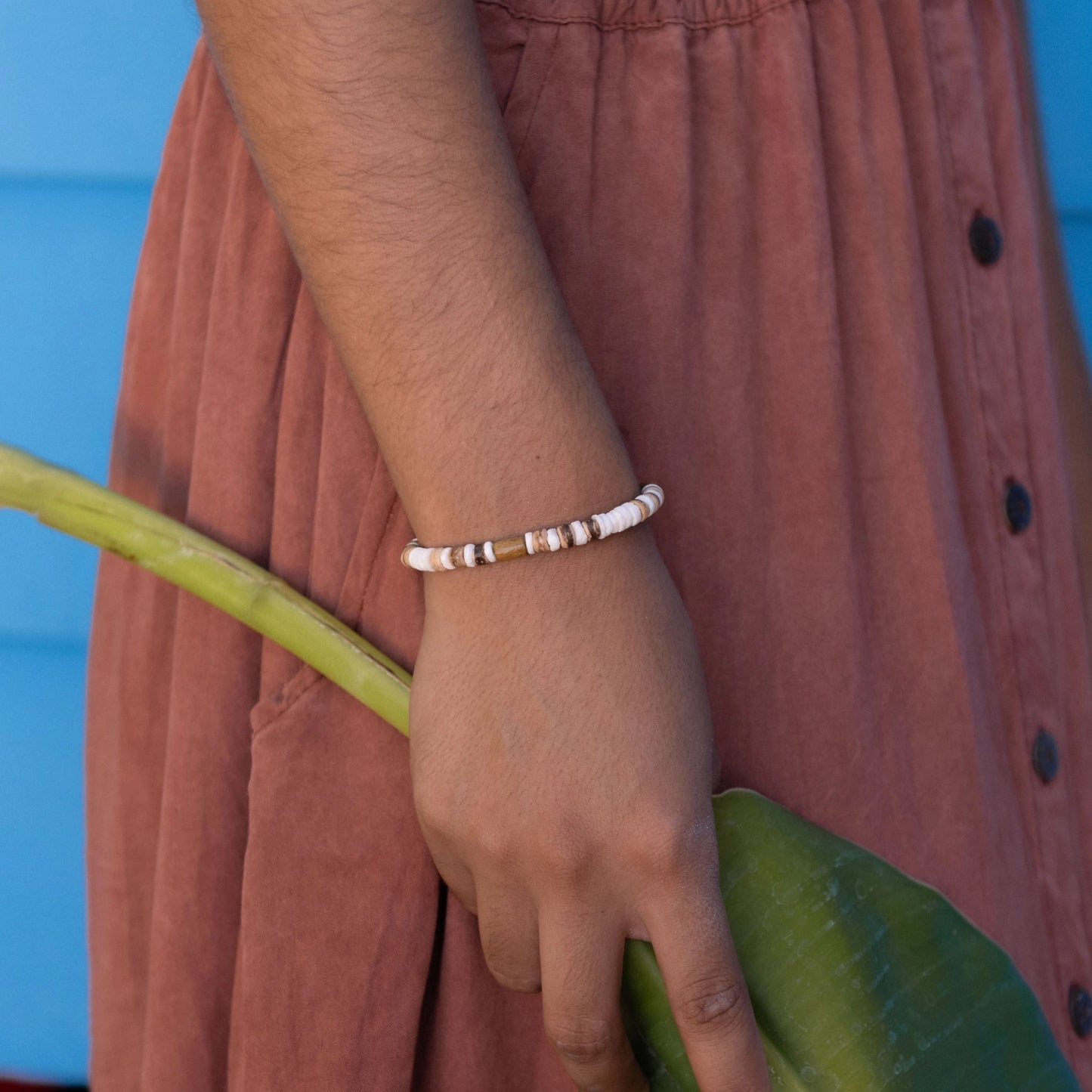 Nusa Lembongan Wood Bead Surf Bracelet, By Pineapple Island