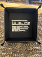 Custom Engraved Leatherette Catchall Valet Tray