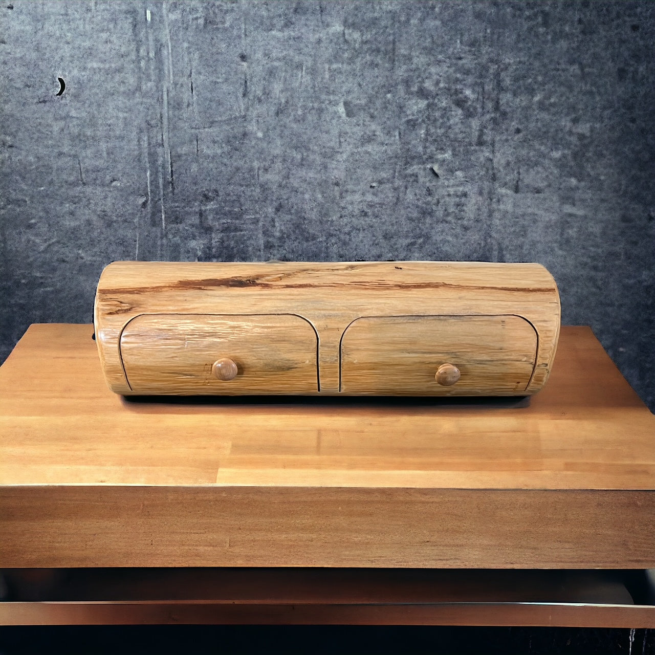 Handcrafted Cedar Wood Jewely Box Double Drawers with two Hidden Drawers