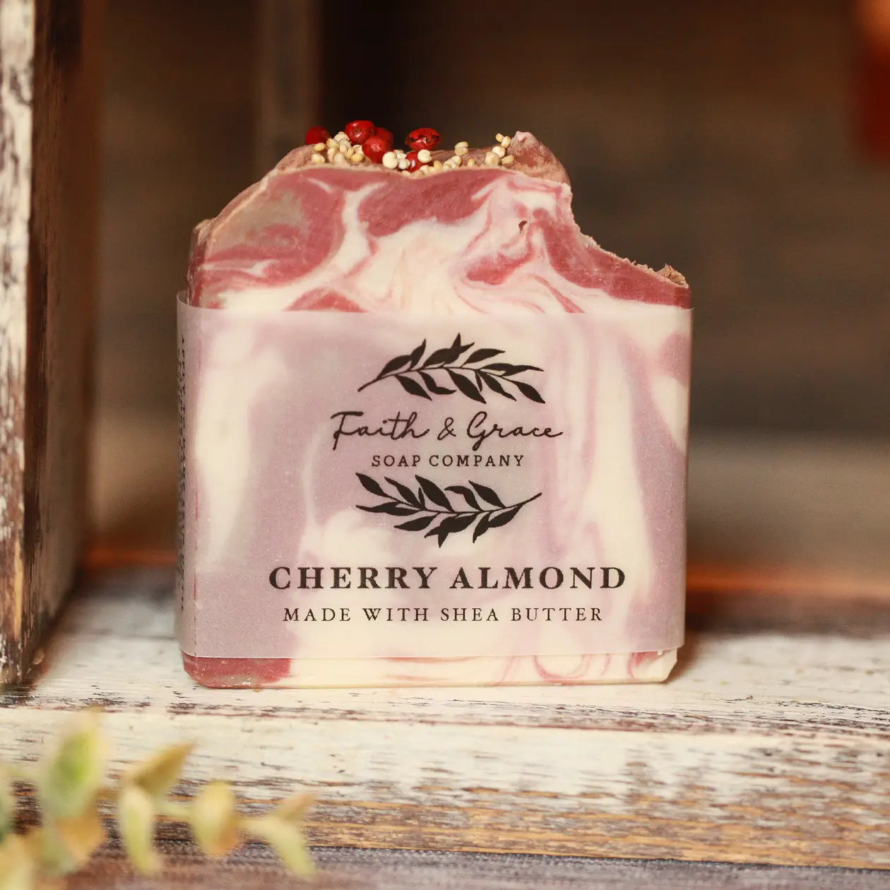 Cherry Almond Artisan Bar Soap, Luxury Shea Butter, 4.5 oz.