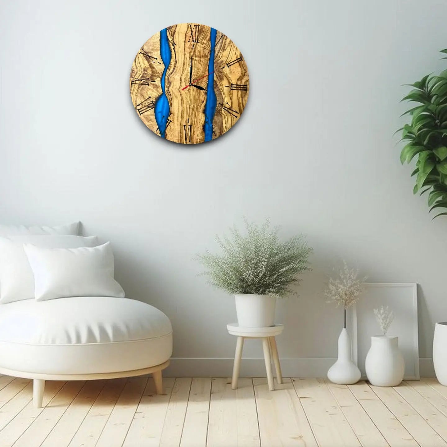 Handmade Resin River Wall Clock