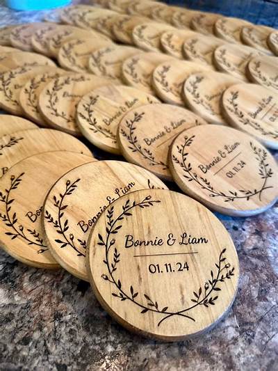 4" Round or Square Wood Coasters