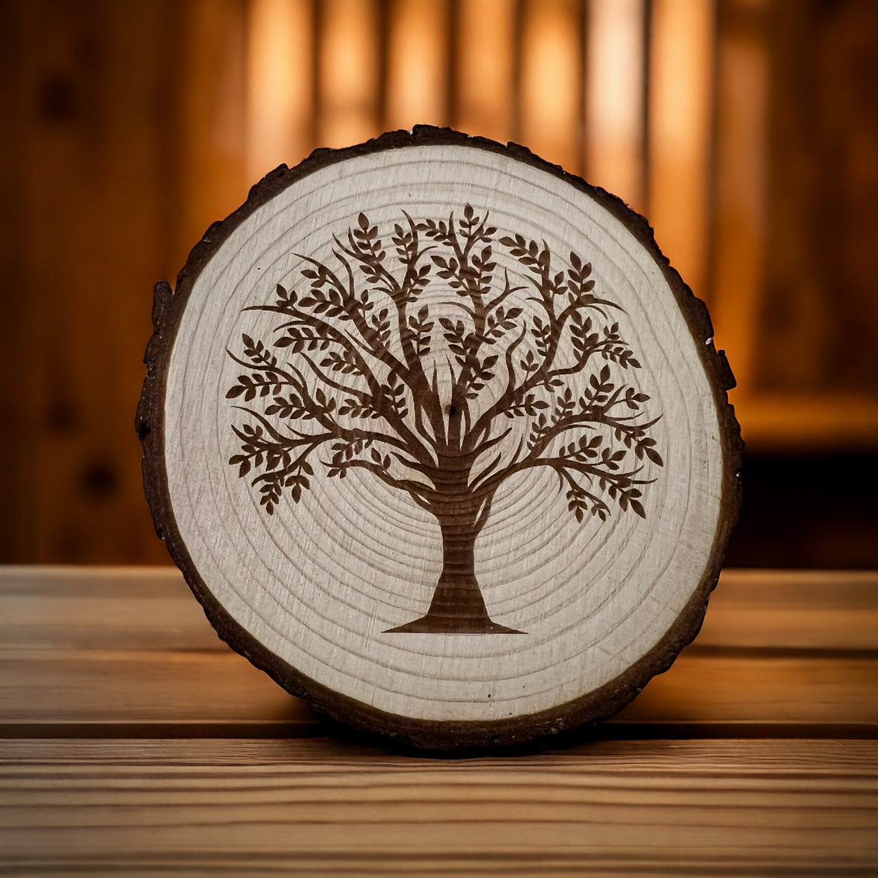 Tree of Life Wood Disc Coaters