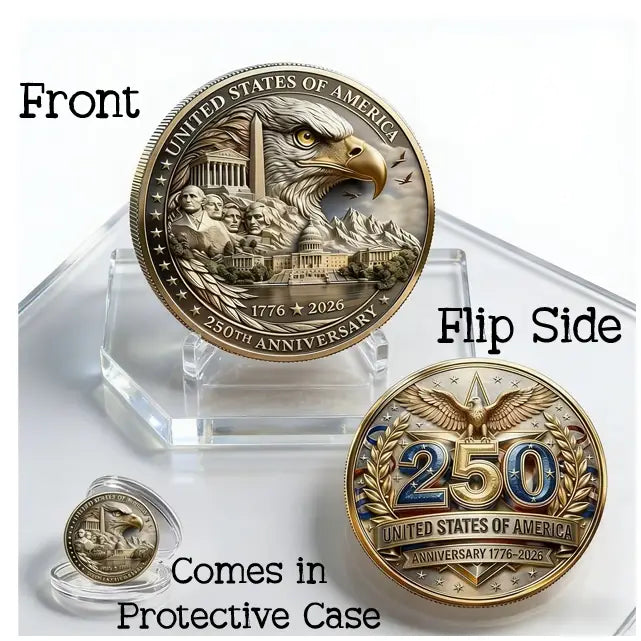 Declaration of Independence 250th Commemorative Coin, Challenge Coin, Collectable
