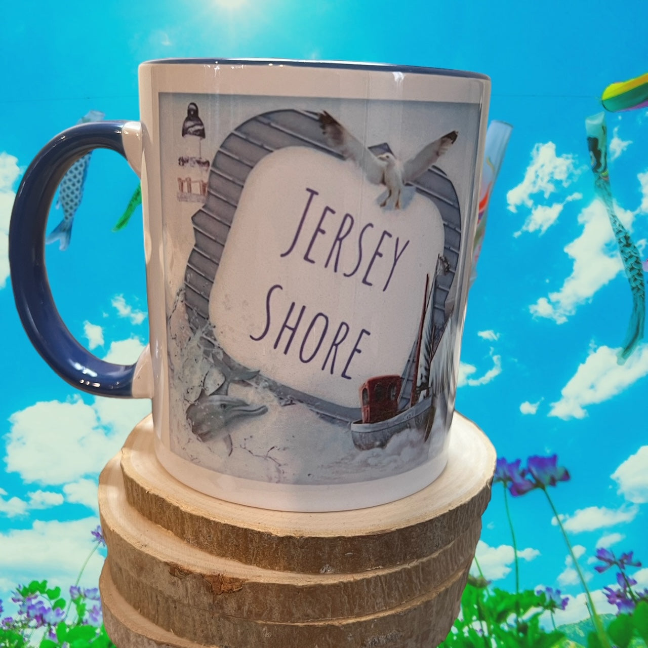 8oz "Jersey Shore" 2 sided Ceramic Coffee Mug/Cup