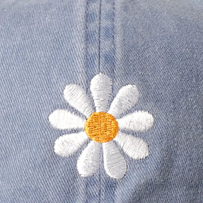 Daisy Embroidery Adjustable Baseball Cap Hat
