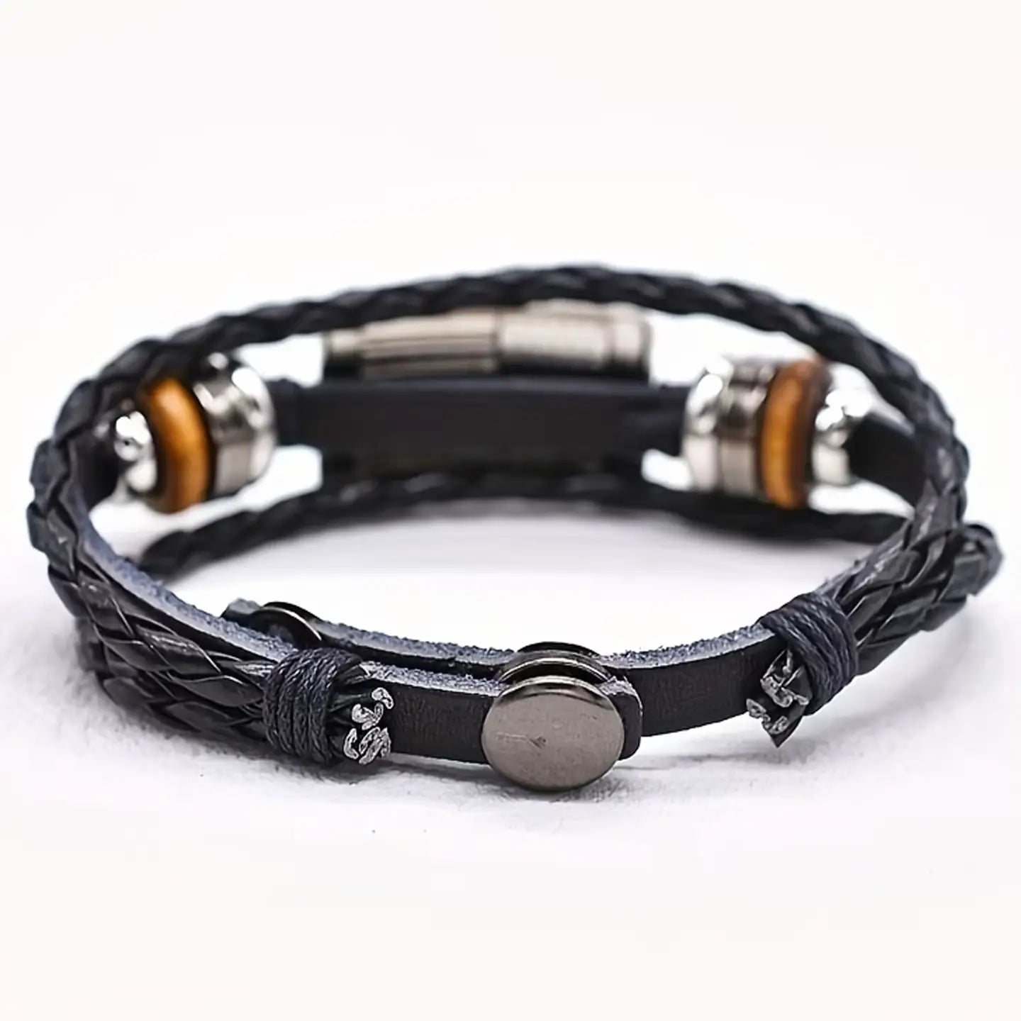 USA Flag Braided Leather Bracelet Perfect For Women or Men