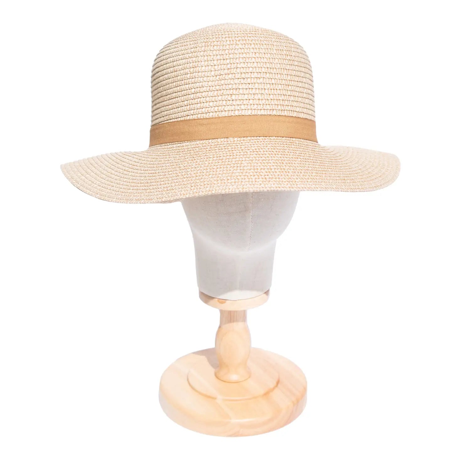 Summer Sun Two Tone Cloche Hat w/ Carmel Band