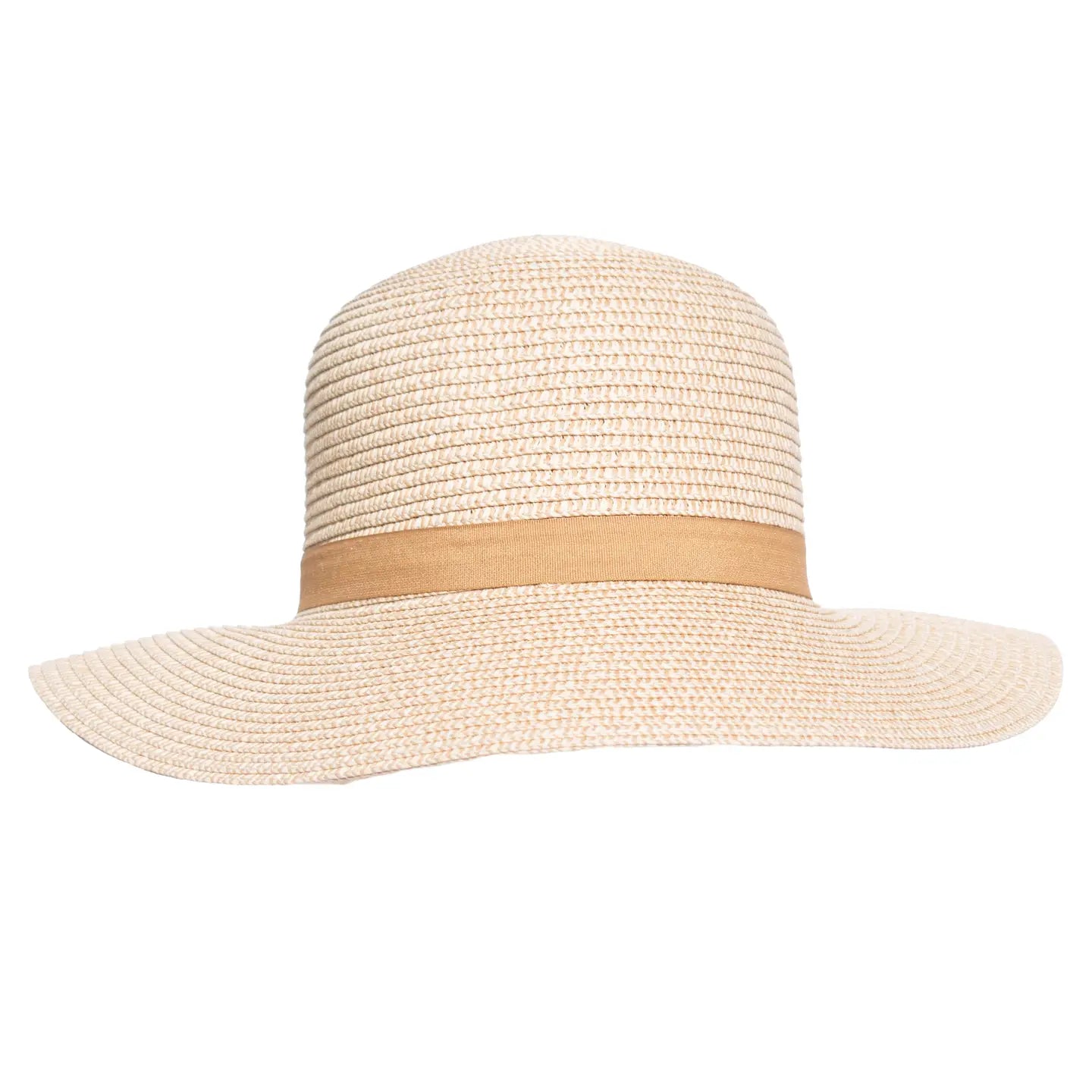 Summer Sun Two Tone Cloche Hat w/ Carmel Band