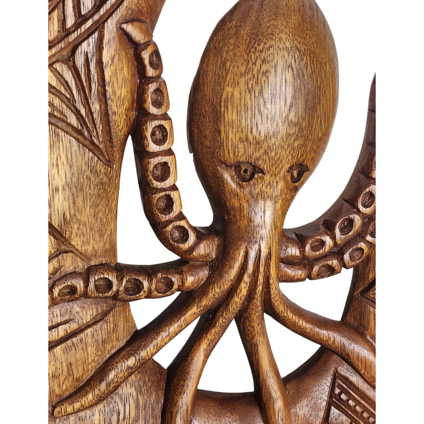 Hand Carved Octopus On Hook Nautical