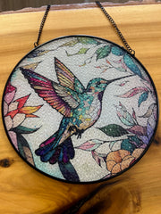 Hummingbird Stained Glass Suncatcher 7.8"