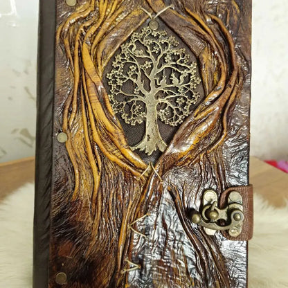 Handmade Leather Journal Life Tree of Life Brown