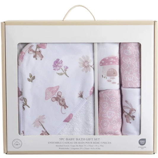 5pc 100% Cotton Bath Gift Set | Mushroom House