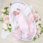 Newborn Baby Gift Set Cotton Hello World - Pink Gingham