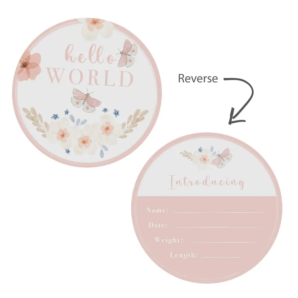 Newborn Baby Gift Set Cotton Hello World - Pink Gingham