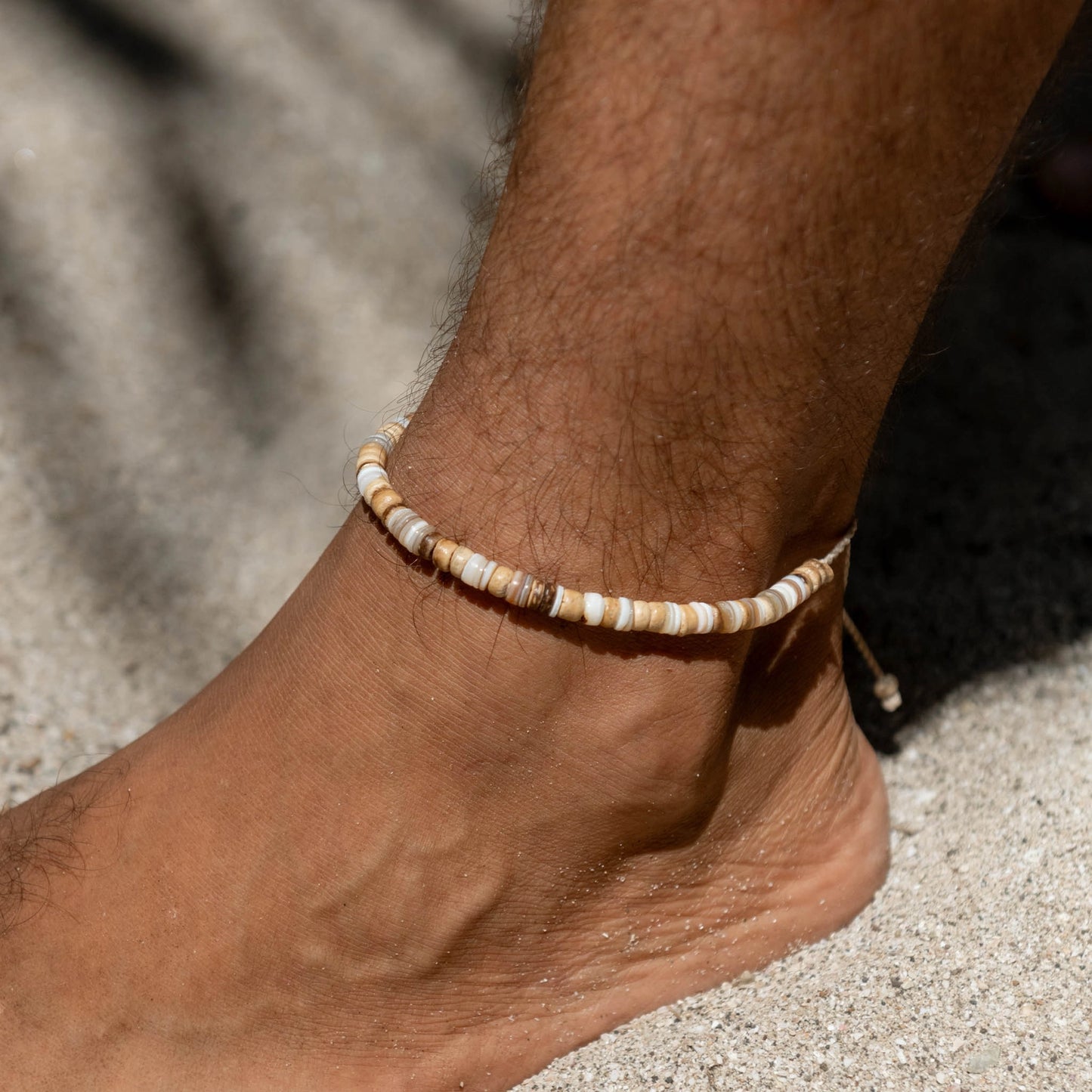 Nusa Lembongan Wood Natural Bead Anklet, Surf, By Pineapple Island