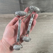 Gemstone Facial Rollers - Wavy Lace Jasper- Silver