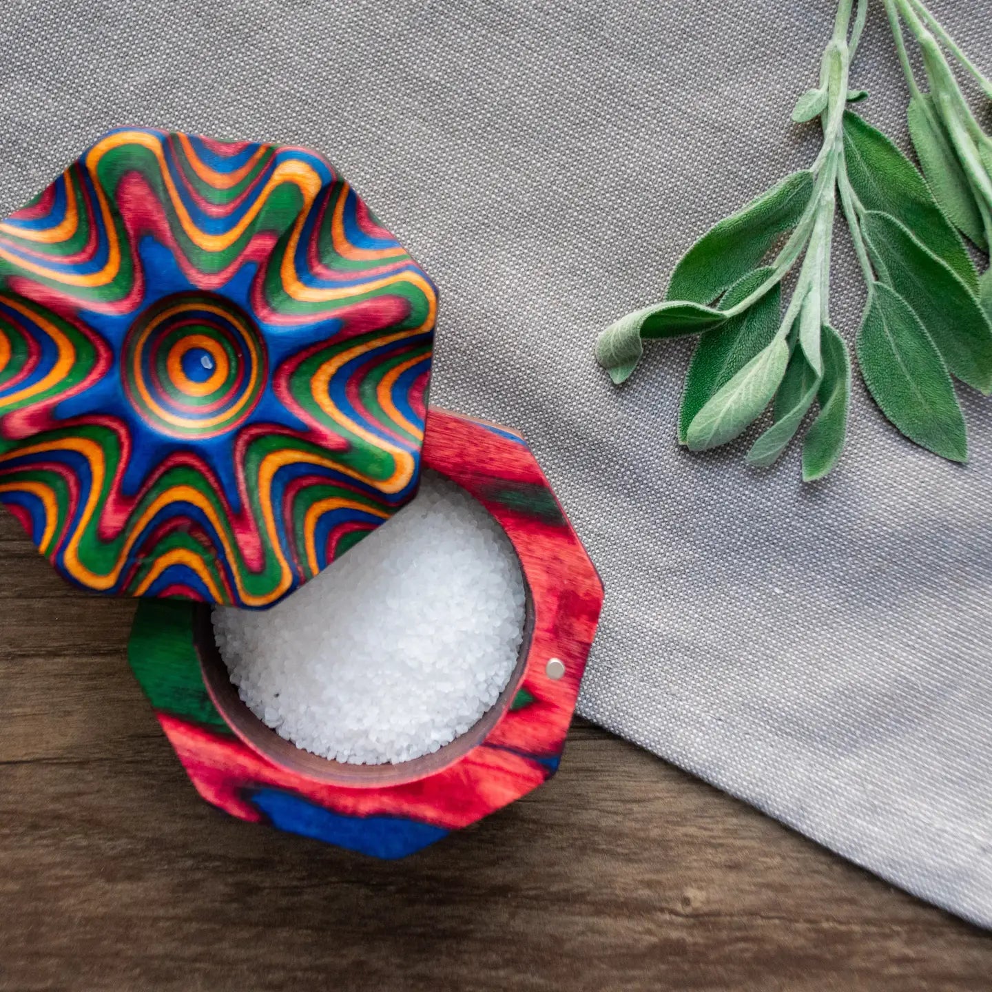 3.5" X 2" Rainbow Pakka Salt Cellar