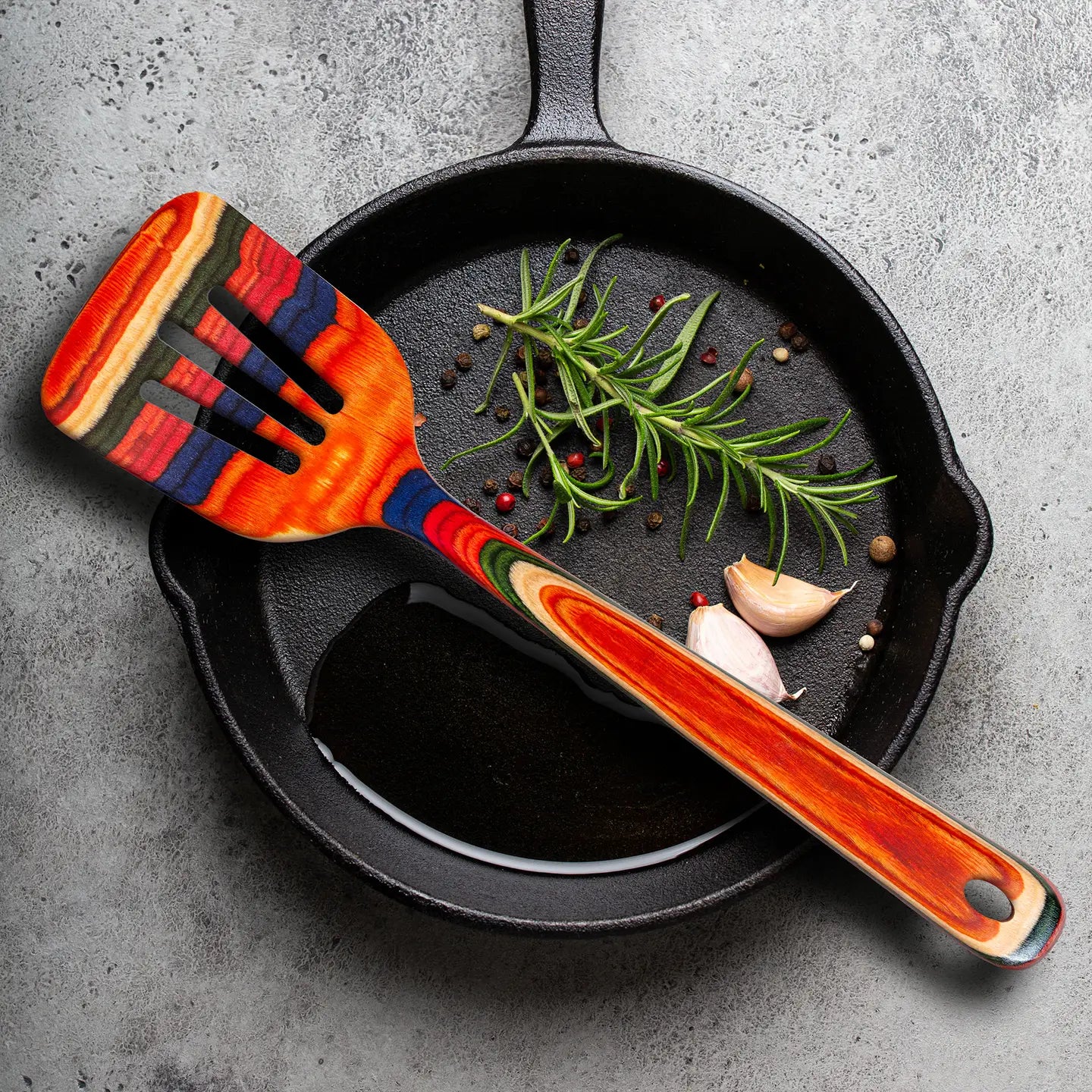 Baltique® Marrakesh Colorful Wooden Slotted Spatula, 12.5"