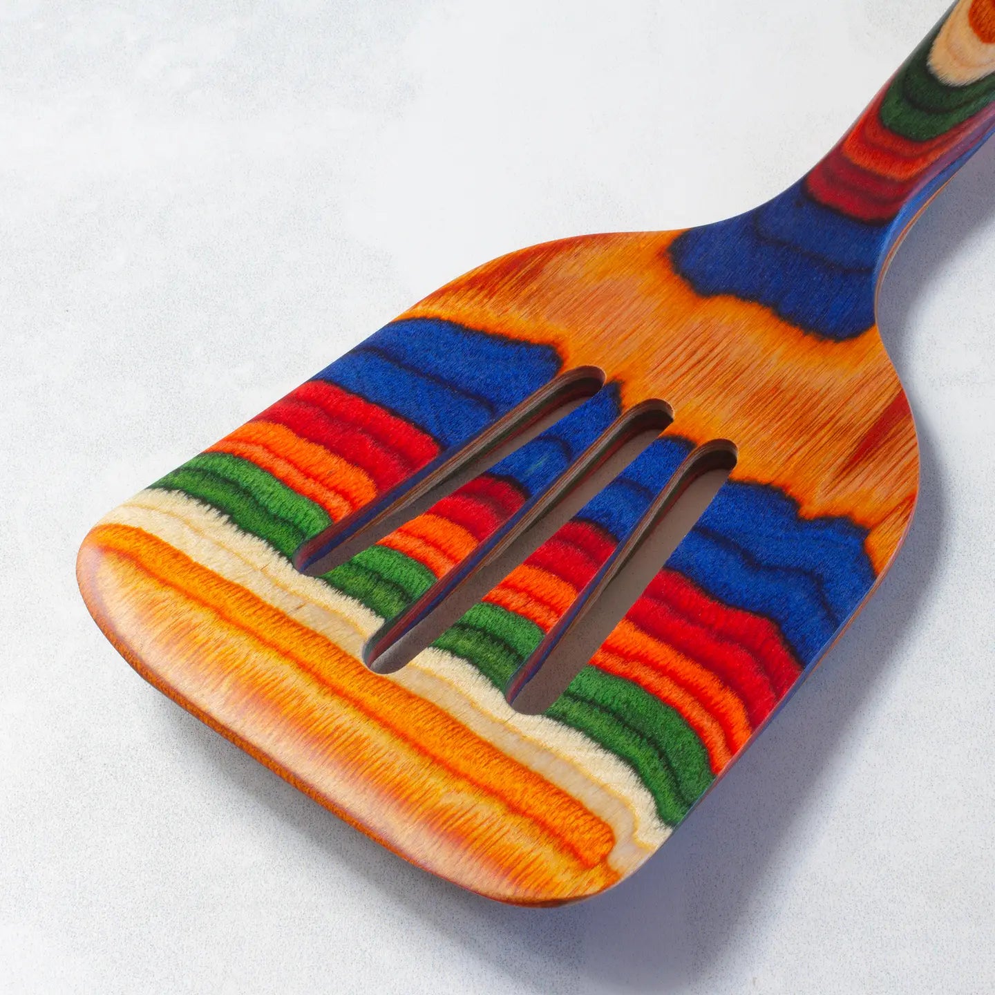 Baltique® Marrakesh Colorful Wooden Slotted Spatula, 12.5"