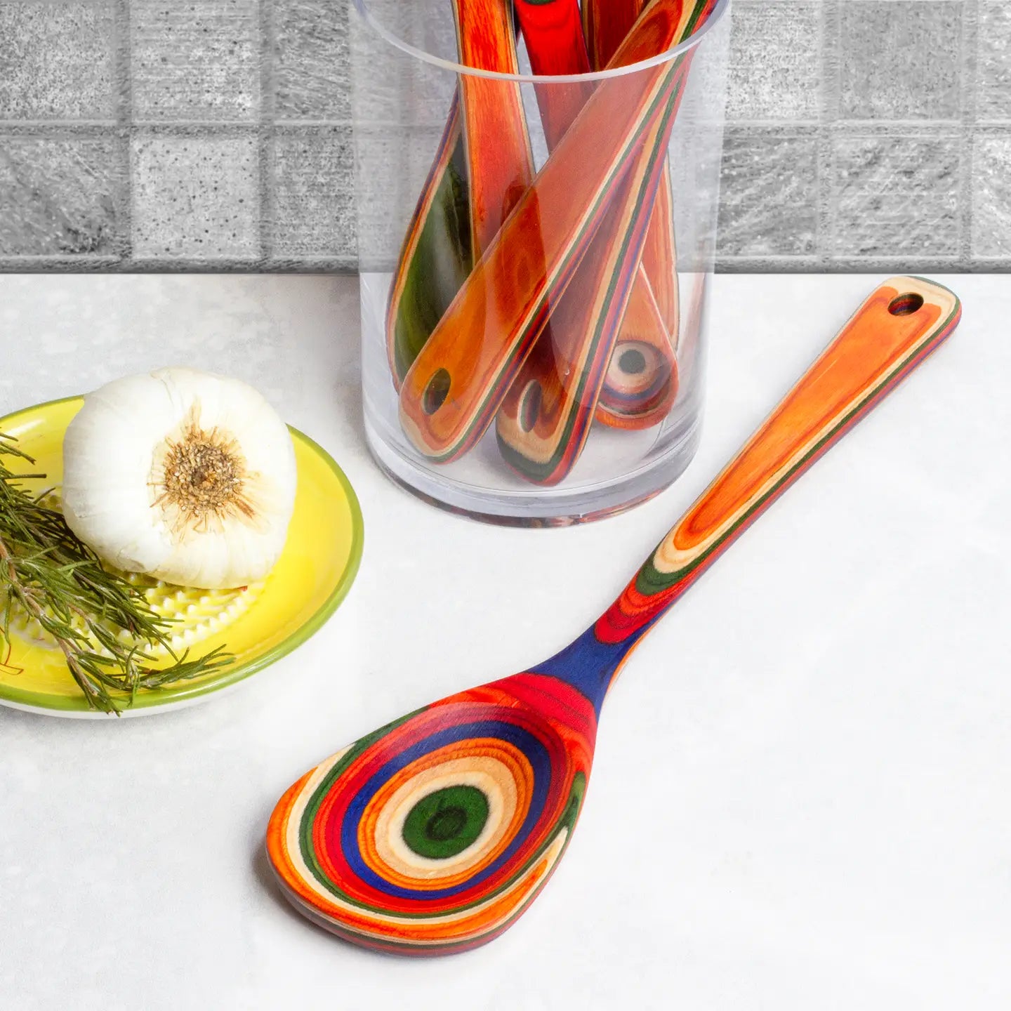 Baltique® Marrakesh Colorful Wooden Cooking Spoon, 12.5"