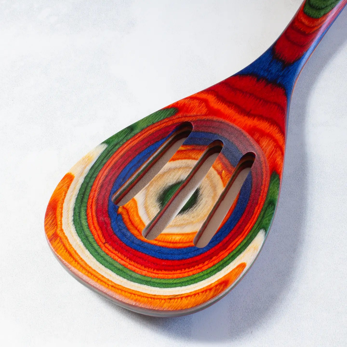 Baltique® Marrakesh Colorful Wooden Slotted Spoon, 12.5"