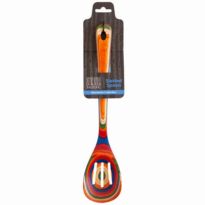 Baltique® Marrakesh Colorful Wooden Slotted Spoon, 12.5"