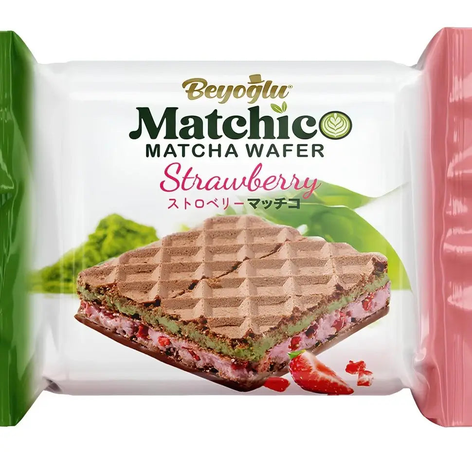 Beyoglu Matchico Premium Matcha Wafer - Strawberry Cream - 32g