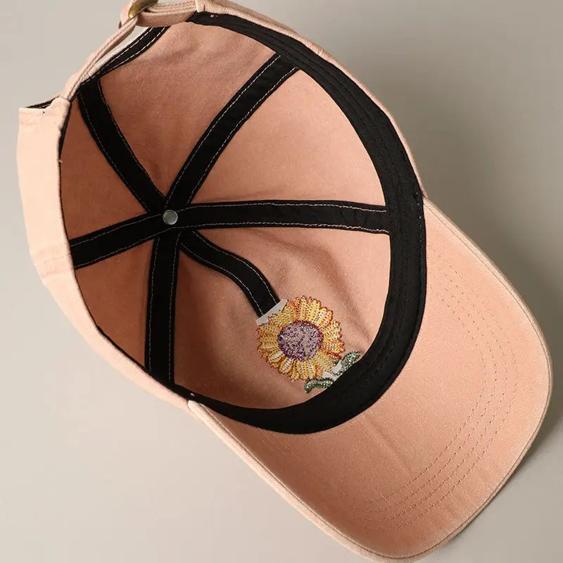 Sunflower Embroidery Baseball Cap Hat