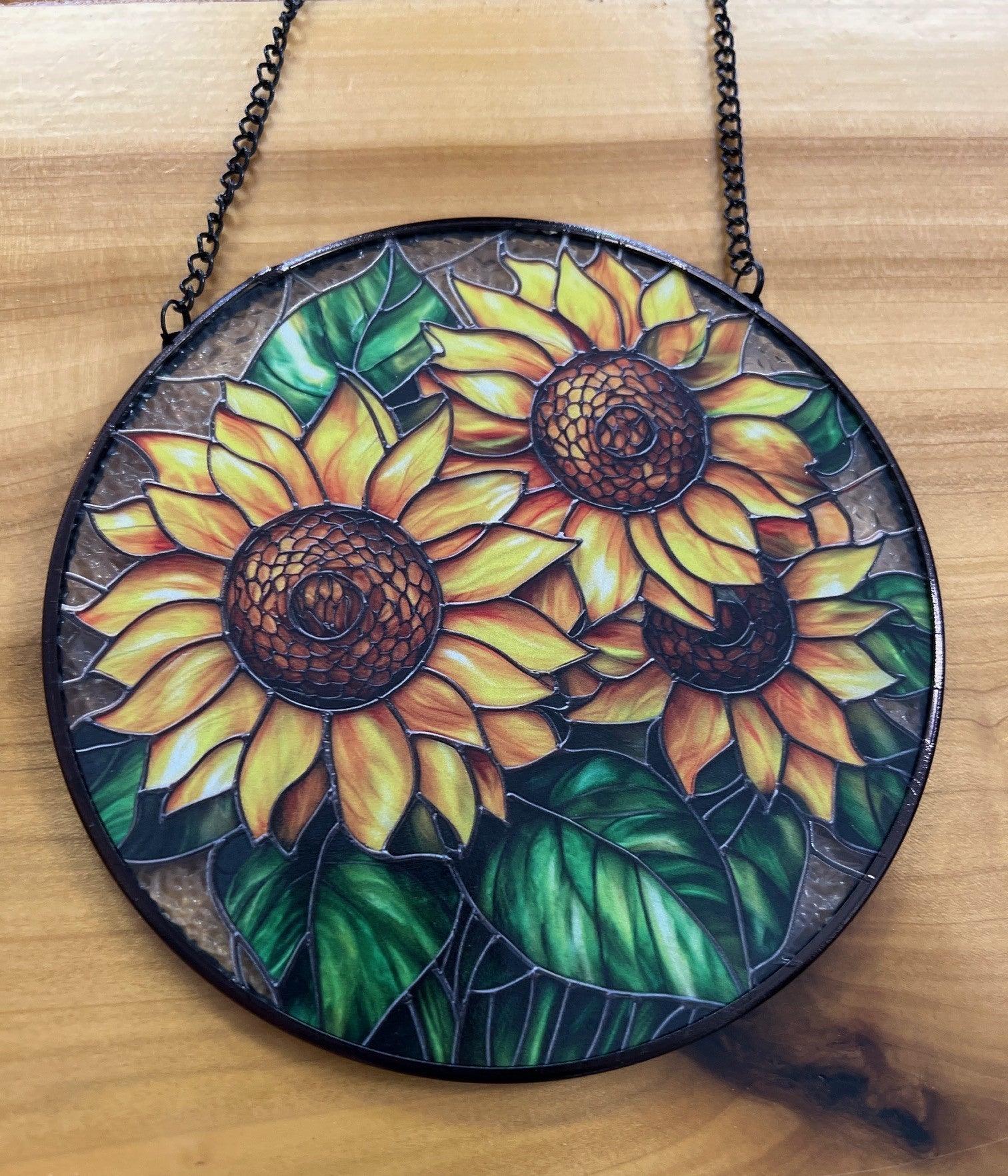 Sunflower Stained Glass Suncatcher 6"
