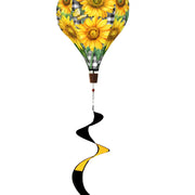 Checkered Sunflowers Hot Air Balloon Wind Twister