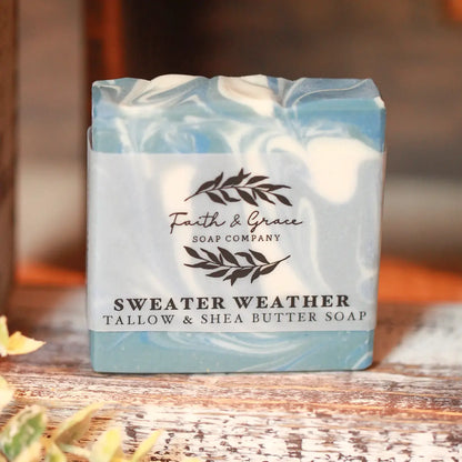 Sweater Weather Artisan Bar Soap, Luxury Tallow Soap