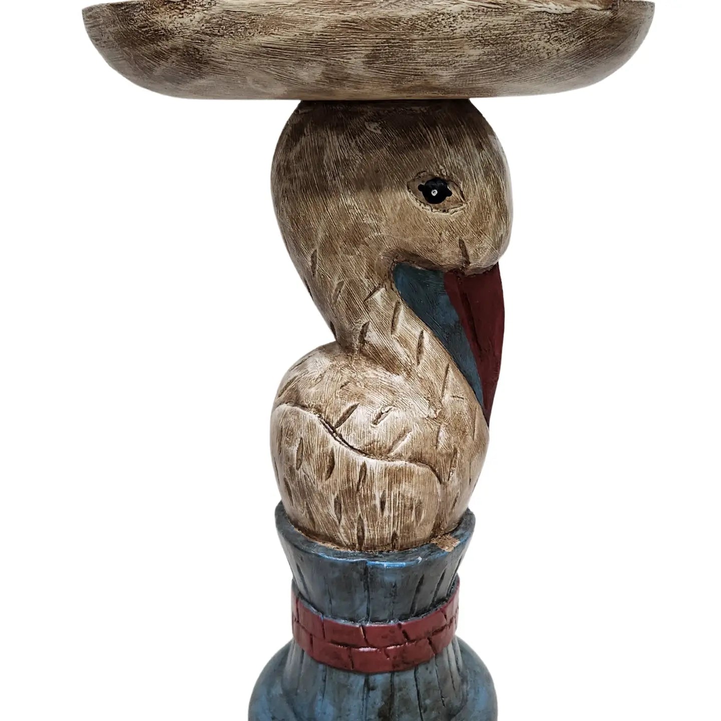 Nautical Pelican Table Wood Hand Carved