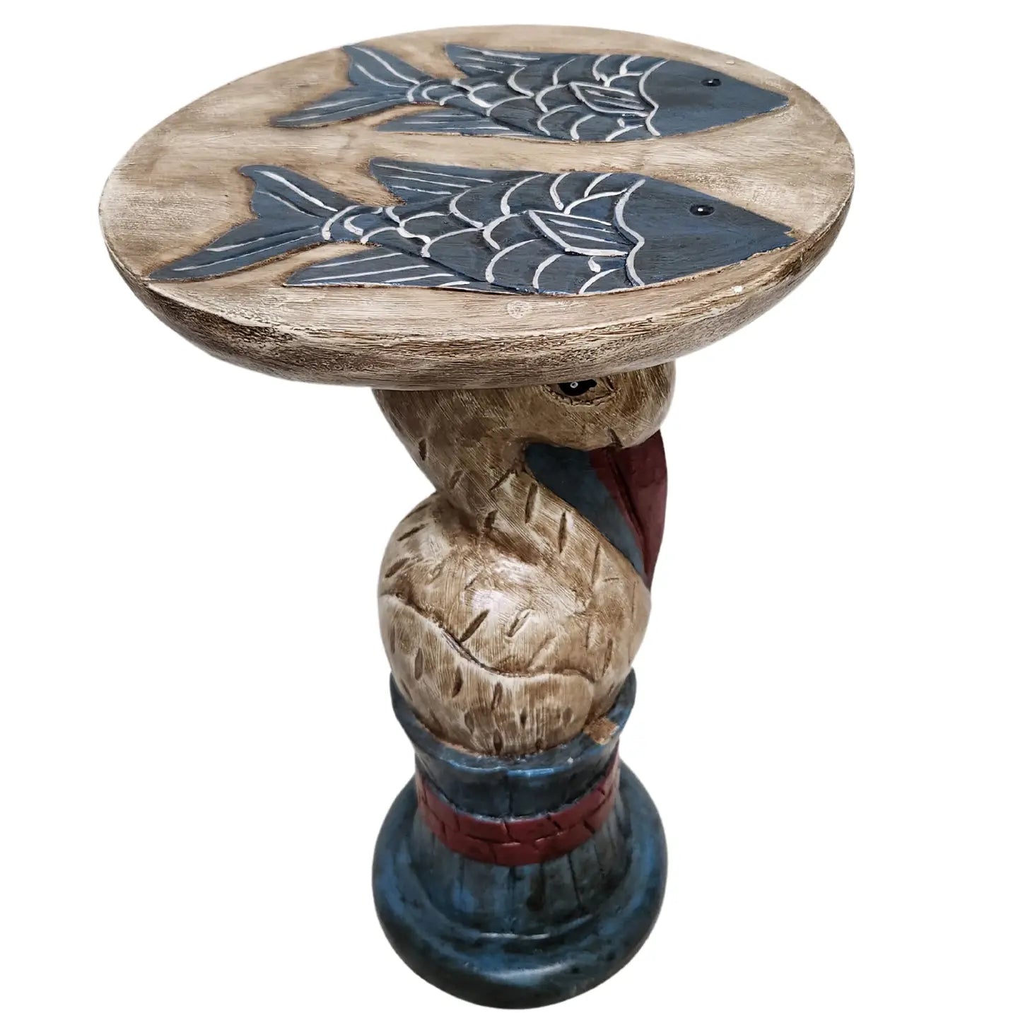 Nautical Pelican Table Wood Hand Carved