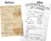 Personalized Custom Family Heirloom Recipe on Tea Towel