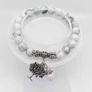 Tree of Life Pendant Howlite Beaded Bracelet