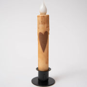 Primitive Heart Led Timer Taper Candle 7"