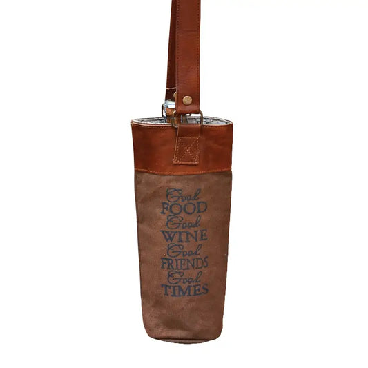 Wine Tote/Bag/Carrier - Good Food, Good Wine, Good Times