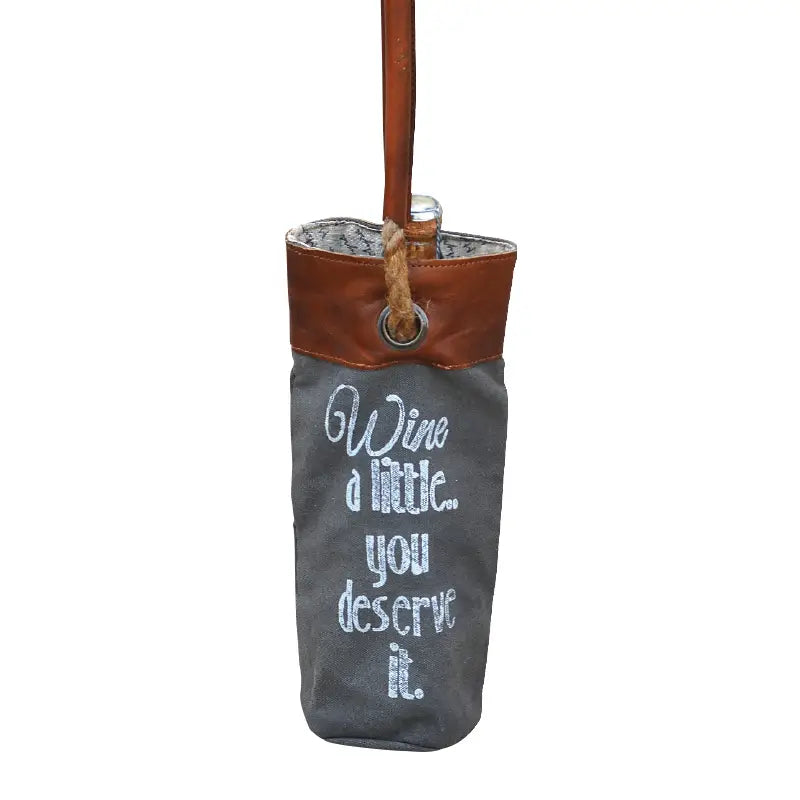 Wine Bag, Tote, Carrier - "Wine A Little You Deserve It"