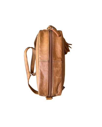 Genuine Cowhide Leather Crossbody Brown WO17