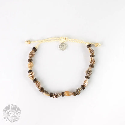 Natural Wood-Shell Bead Surf Bracelet, By Koh Surf